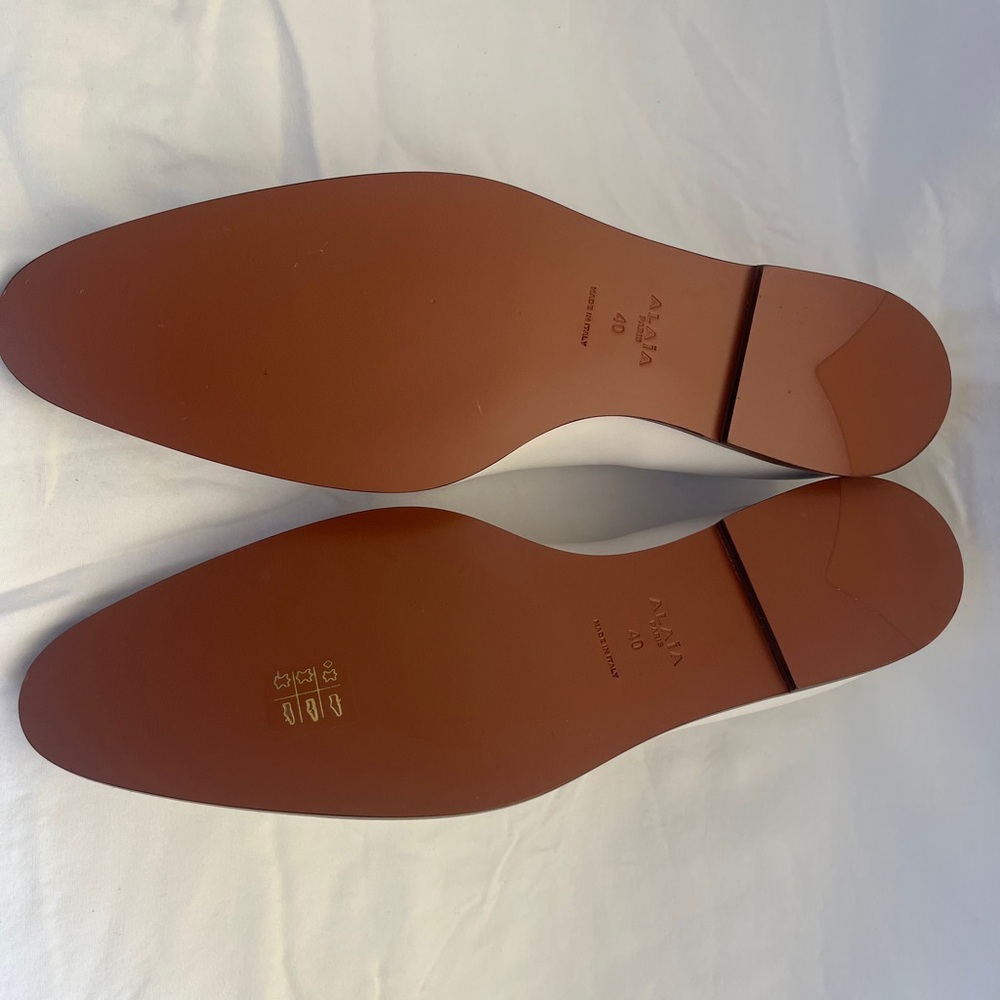 Alaïa White leather moccasins, vienne laser cut, Size 40, women, NWT - Picture 4 of 8